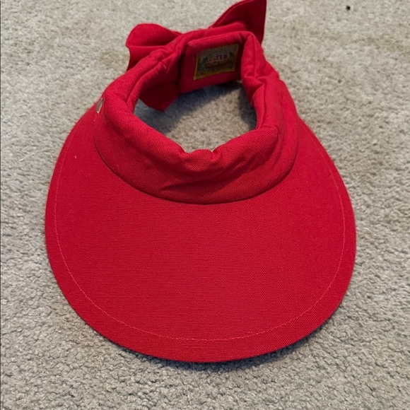 Scala Big Brim Vibrant Red Women's Sun Visor - Picture 1 of 9